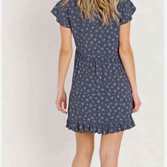 Auguste the Label JASMINE SUNDAY NAVY POLKA DOT & FLORAL FRILL MINI Dress - Picture 3 of 7